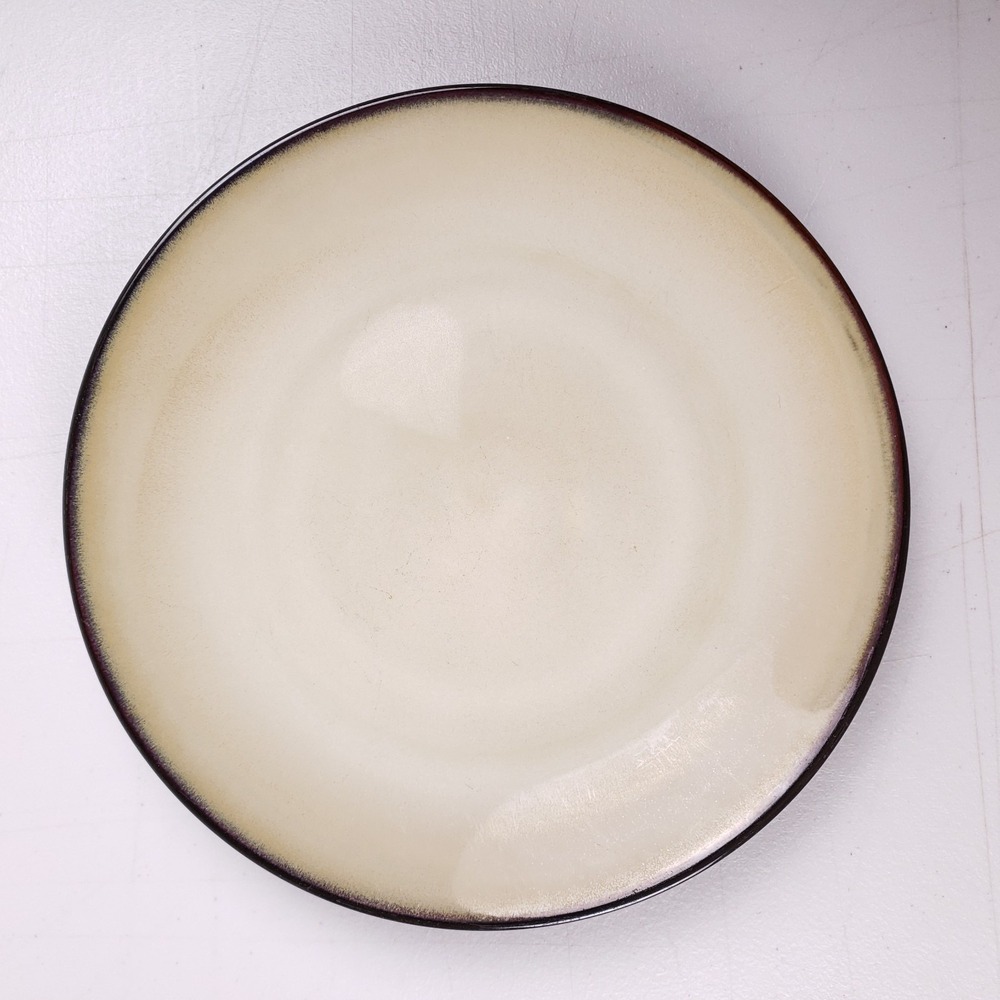 Mikasa Gourmet Basics Andria Dinner Plate 11"‎ Stoneware Tan Black Modern